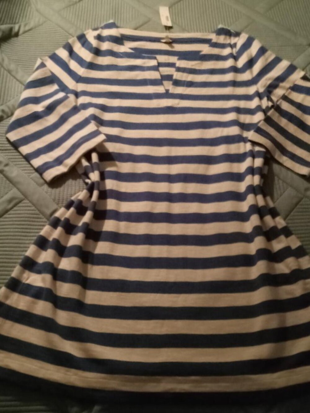 j CREW beach tunic dress XL Blue and white strips.